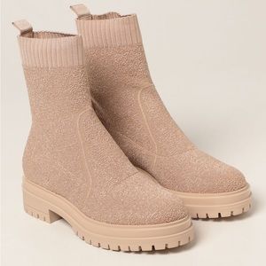 Nude knit ankle boots from Gianvito Rossi